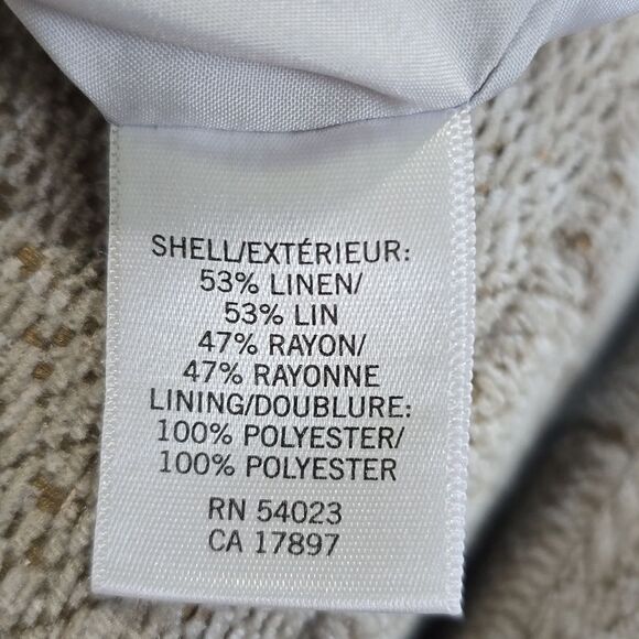 Banana Republic Gray Linen Blend Plaid Pleated Skirt - Size 0 - Picture 13 of 13